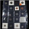 Image 2 : Page of 20 Mixed coins Roosevelt 10c, Braided Hair 1c, Washington 25c, Jefferson 5c, Indian 1c, Libe