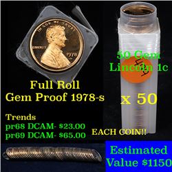 ***Auction Highlight*** Proof 1978-s Lincoln cent 1c roll, 50 pieces (fc) (fc)