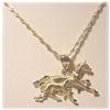 Image 2 : Mother & Baby Horses Jewelry Necklace Solid 14K Gold 18