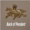 Image 4 : Mother & Baby Horses Jewelry Necklace Solid 14K Gold 18