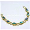 Image 2 : 14K GOLD & CREATED OPAL FROG BRACELET 21.6g 7.25