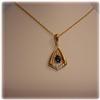 Image 2 : 14K GOLD GENUINE SAPPHIRE & DIAMOND PENDANT NECKLACE