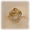 Image 2 : 14K GOLD GENUINE DIAMOND HEART RING NEW