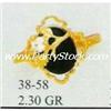Image 1 : 14K SOLID GOLD & ROSE VINE BLACK & WHITE CZ RING 2.3G