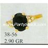Image 1 : 14K SOLID GOLD & ROUND CUT LAB CREATED ONYX RING 2.9G