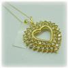 Image 2 : 5 CTW CHAMPAGNE DIAMOND HEART PENDANT NECKLACE10K GOLD