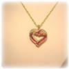 Image 3 : NEW 10K GOLD GENUINE RUBY DIAMOND HEART PENDANT NECKLACE