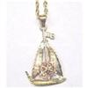 Image 4 : 14K Gold Pendant Charm Jewelry SAILBOAT SAILING BOAT