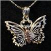 Image 1 : 14K GOLD MONARCH BUTTERFLY 18 NECKLACE JEWELRY