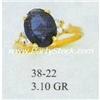 Image 1 : "14K GOLD & LAB CREATED BLUE SAPPHIRE & CZ RING, 3.1g"