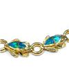 Image 1 : 14K GOLD & CREATED OPAL FROG BRACELET 21.6g 7.25