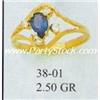 Image 1 : "14K GOLD & LAB CREATED BLUE SAPPHIRE & CZ RING, 2.5g"