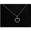 Image 2 : $650. PLATINUM & GENUINE DIAMOND HEART PENDANT NECKLACE