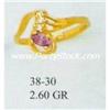 Image 1 : "14K SOLID GOLD LAB CREATED AMETHYST & CZ RING, 3.4g"
