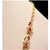 Image 2 : SOLID 14K GOLD  SYNTHETIC RUBY NECKLACE