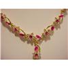 Image 3 : SOLID 14K GOLD  SYNTHETIC RUBY NECKLACE