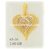 Image 1 : 14K Gold Pendant Charm Jewelry Colgante Filigree Heart
