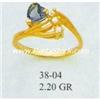Image 1 : "14K GOLD & LAB CREATED BLUE SAPPHIRE & CZ RING, 2.2g"