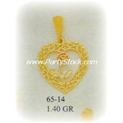 14K Gold Pendant Charm Jewelry Dije Colgante Rosa