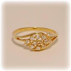 REAL DIAMONDS SET IN SOLID 14K YELLOW GOLD RING
