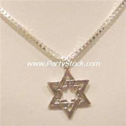 BIG! Men's STAR OF DAVID STERLING SILVER 20 NECKL