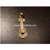 Image 2 : 14K YELLOW & ROSE GOLD GUITAR PENDANT CHARM JEWEL