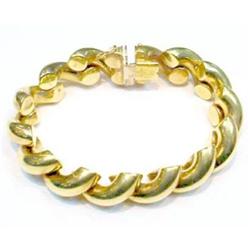 BIG HUGE ITALIAN 14K GOLD SAN MARCO BRACELET! 62g