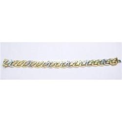 NEW 14K GOLD GREEK STAMPATO ITALIAN BRACELET 22g 