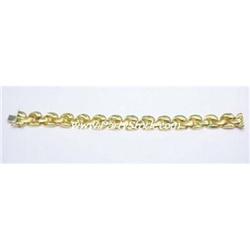 NEW 14K 7  YELLOW GOLD ITALIAN STAMPATO BRACELET 