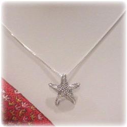 STERLING SILVER STARFISH NECKLACE 18 NECKLACE