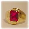 Image 2 : 14K GOLD SYNTHETIC RUBY? REAL GEM? RING