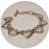 Image 2 : 100% STERLING SILVER HEART SHAPED LINK BRACELET
