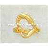 Image 1 : HEAVY! 14K SOLID YELLOW HOLLOW HEART GOLD RING 4.