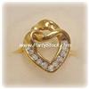 Image 1 : 14K GOLD GENUINE DIAMOND HEART RING NEW