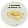 Image 1 : 14K SOLID YELLOW GOLD CIRCLE OF DOLPHINS RING 2.9