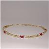 Image 3 : NEW GENUINE RUBY & DIAMOND BRACELET 10K YELLOW GO