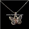Image 2 : 14K GOLD MONARCH BUTTERFLY NECKLACE NEW