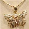 Image 3 : 14K GOLD MONARCH BUTTERFLY NECKLACE NEW