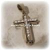Image 1 : 14K WHITE GOLD DIAMOND CROSS PENDANT JEWELRY 3.4 