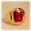 Image 1 : 14K GOLD SYNTHETIC RUBY? REAL GEM? RING