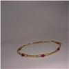 Image 1 : NEW GENUINE RUBY & DIAMOND BRACELET 10K YELLOW GO