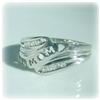Image 4 : 10K Gold Mothers Day Real Diamond Ring MOM carved