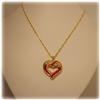 Image 2 : NEW 10K GOLD GENUINE RUBY DIAMOND HEART PENDANT N
