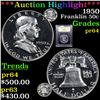 Image 1 : ***Auction Highlight*** 1950 Franklin Half Dollar 50c Graded Choice Proof By USCG (fc)