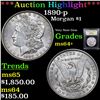 Image 1 : ***Auction Highlight*** 1890-p Morgan Dollar $1 Graded Choice+ Unc By USCG (fc)