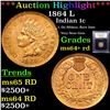 Image 1 : ***Auction Highlight*** 1864 L Indian Cent 1c Graded Choice+ Unc RD By USCG (fc)