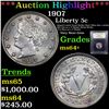 Image 1 : ***Auction Highlight*** 1907 Liberty Nickel 5c Graded Choice+ Unc By USCG (fc)