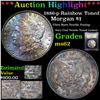 Image 1 : ***Auction Highlight*** 1886-p Rainbow Toned Morgan Dollar $1 Graded Select Unc By USCG (fc)