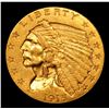 Image 2 : ***Auction Highlight*** 1915-p Gold Indian Quarter Eagle $2 1/2 Graded Select Unc By USCG (fc)