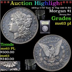 ***Auction Highlight*** 1878-p 7/7tf Vam 41 Top 100 I5 R5 Morgan Dollar $1 Graded Select Unc PL By U
